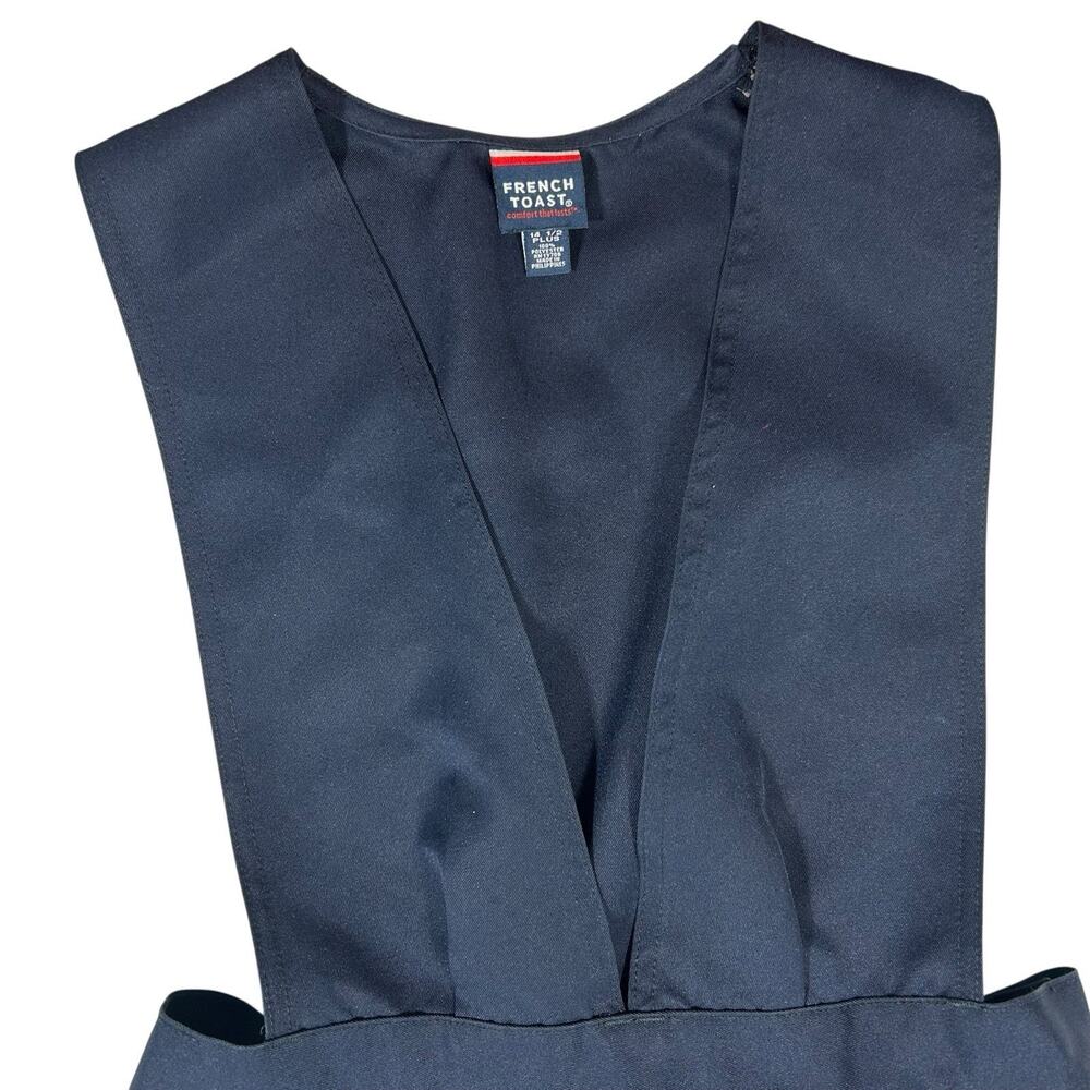 French Toast Navy Blue Jumper Girls V Neck Pleated School Uniform Sz 14.5 - Picture 2 of 10